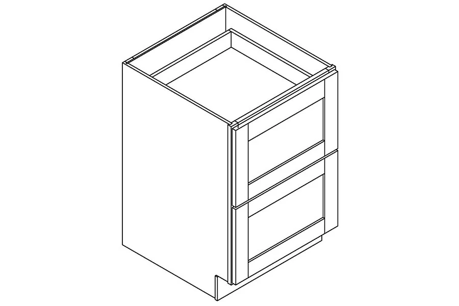 Two-drawer base cabinet