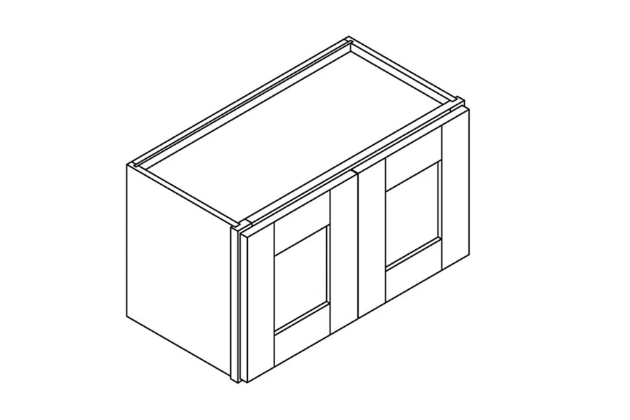 Short double-door wall cabinet