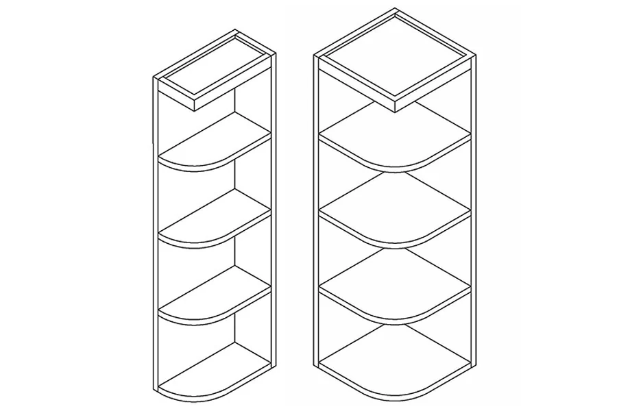 Wall end shelves