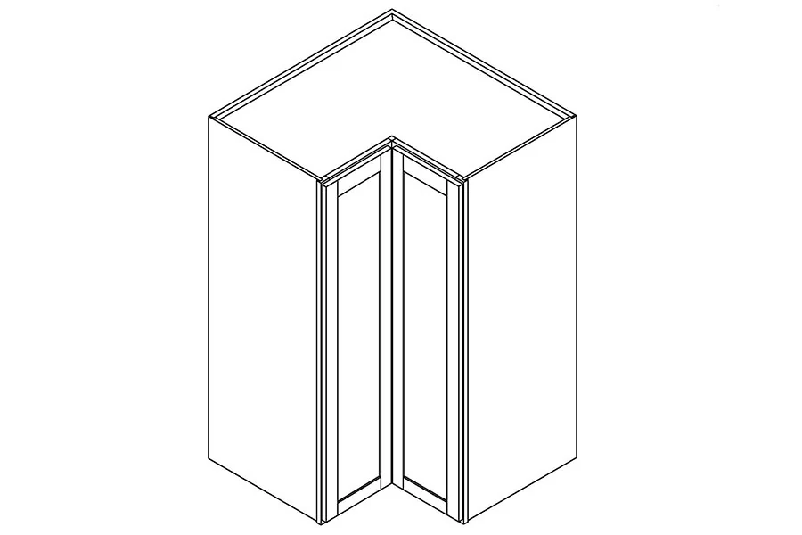 Easy-reach corner wall cabinet