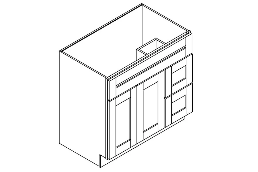 Vanity with side drawers
