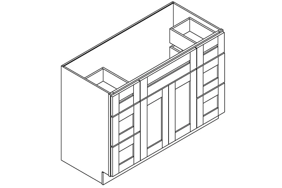 Wide vanity with side drawers