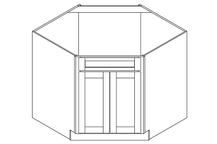 Corner sink base cabinet
